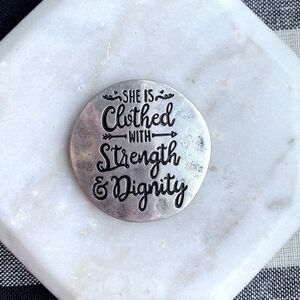 Silver Pewter Black Cell Phone Charm Faith Motivational Quote Accessory Gift NWT